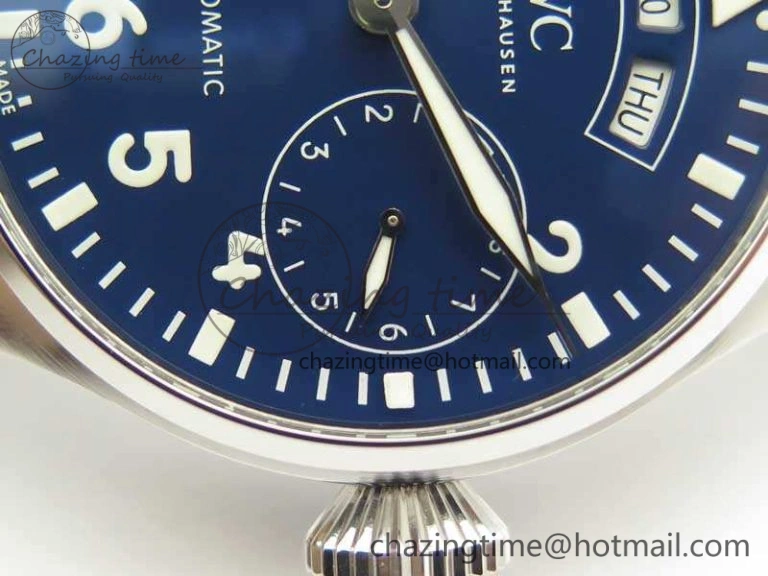 Big Pilot Real PR IW502708 SS YLF 1:1 Best Edition Blue Dial On Black Calfskin Strap A ZeroBulk 7219