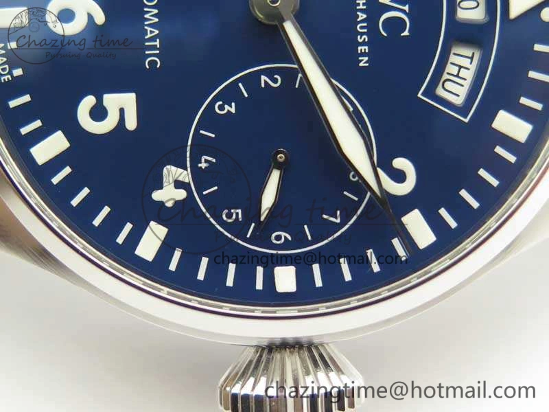 Big Pilot Real PR IW502708 SS YLF 1:1 Best Edition Blue Dial On Black Calfskin Strap A ZeroBulk 7219