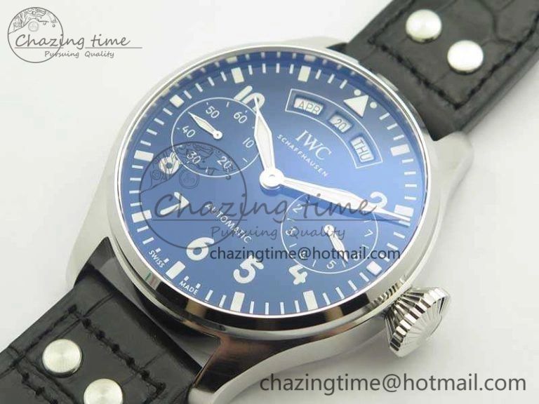 Big Pilot Real PR IW502708 SS YLF 1:1 Best Edition Blue Dial On Black Calfskin Strap A ZeroBulk 7219