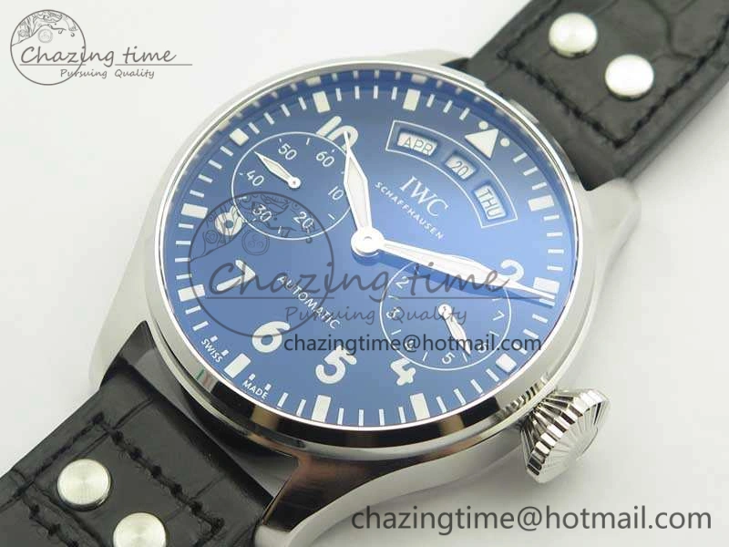 Big Pilot Real PR IW502708 SS YLF 1:1 Best Edition Blue Dial On Black Calfskin Strap A ZeroBulk 7219