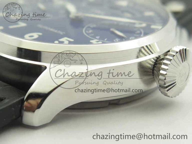 Big Pilot Real PR IW502708 SS YLF 1:1 Best Edition Blue Dial On Black Calfskin Strap A ZeroBulk 7219