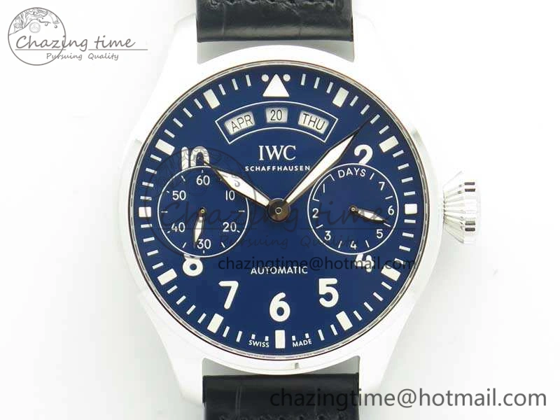 Big Pilot Real PR IW502708 SS YLF 1:1 Best Edition Blue Dial On Black Calfskin Strap A ZeroBulk 7219