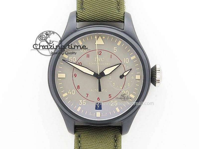 Big Pilot Top Gun Miramar PVD Plated Titanium on Green Nylon Strap A23J Practical 7398