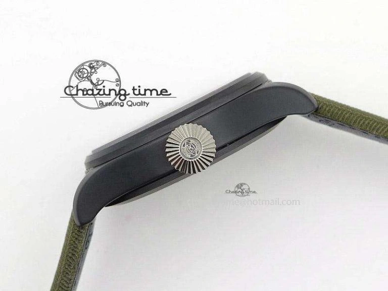 Big Pilot Top Gun Miramar PVD Plated Titanium on Green Nylon Strap A23J Practical 7398