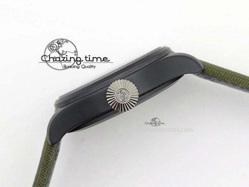 Big Pilot Top Gun Miramar PVD Plated Titanium on Green Nylon Strap A23J Practical 7398