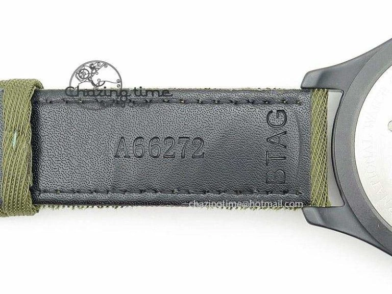 Big Pilot Top Gun Miramar PVD Plated Titanium on Green Nylon Strap A23J Practical 7398