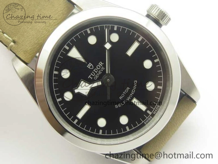 Black Bay 36 KRF 1:1 Best Edition Black Dial on Gray Leather Strap A Thermal 9768