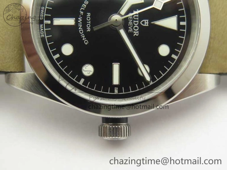 Black Bay 36 KRF 1:1 Best Edition Black Dial on Gray Leather Strap A Thermal 9768