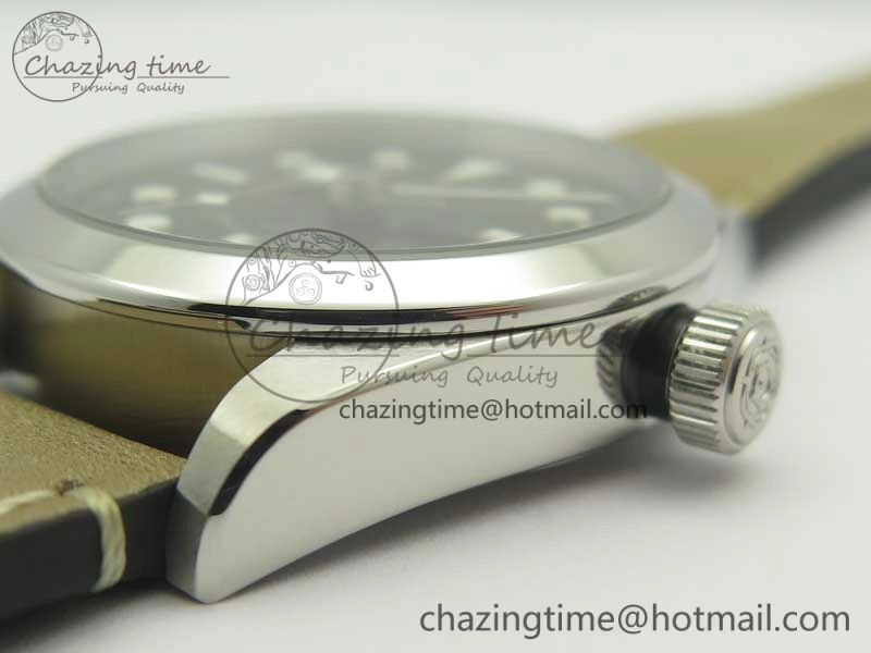 Black Bay 36 KRF 1:1 Best Edition Black Dial on Gray Leather Strap A Thermal 9768