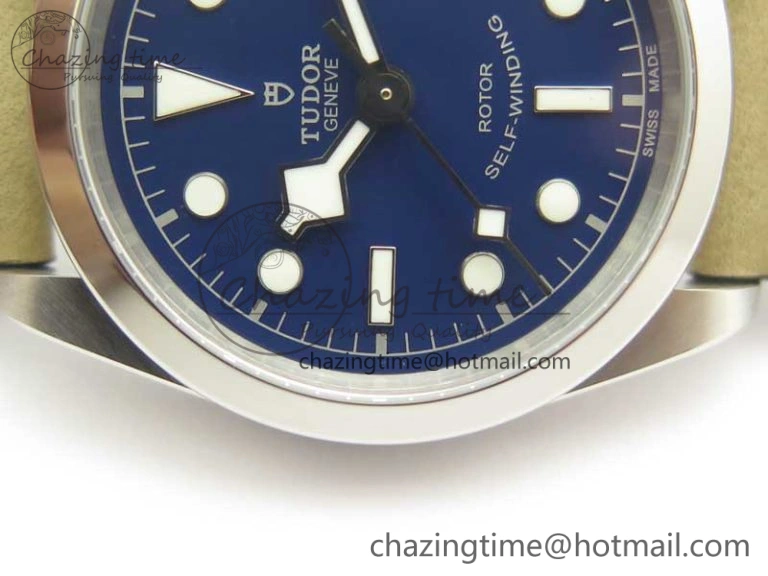 Black Bay 36 KRF 1:1 Best Edition Blue Dial on Gray Leather Strap A Supportive 9766