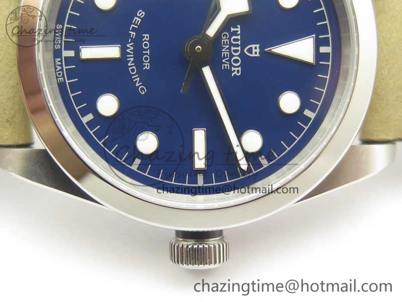 Black Bay 36 KRF 1:1 Best Edition Blue Dial on Gray Leather Strap A Supportive 9766