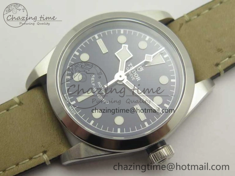 Black Bay 36 KRF 1:1 Best Edition Blue Dial on Gray Leather Strap A Supportive 9766