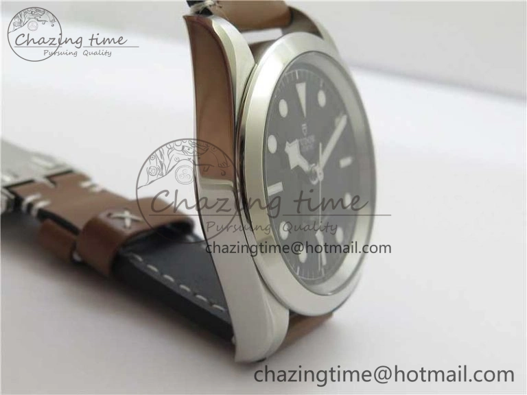 Black Bay 41 SS LF 1:1 Best Edition Black Dial on Brown Leather Strap A SunProtective 9748