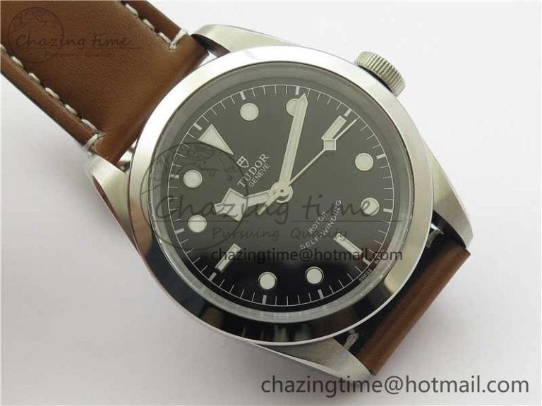 Black Bay 41 SS LF 1:1 Best Edition Black Dial on Brown Leather Strap A SunProtective 9748