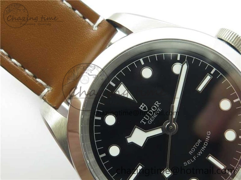 Black Bay 41 SS LF 1:1 Best Edition Black Dial on Brown Leather Strap A SunProtective 9748