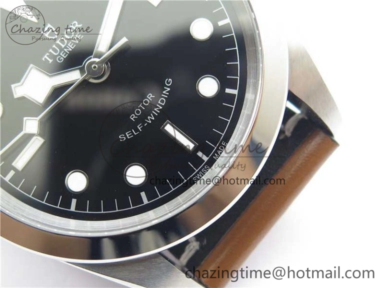 Black Bay 41 SS LF 1:1 Best Edition Black Dial on Brown Leather Strap A SunProtective 9748