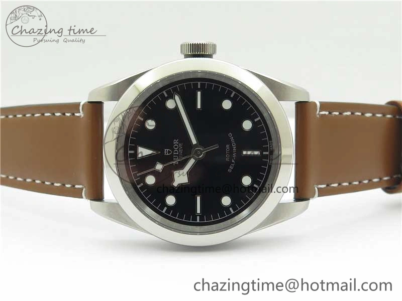 Black Bay 41 SS LF 1:1 Best Edition Black Dial on Brown Leather Strap A SunProtective 9748