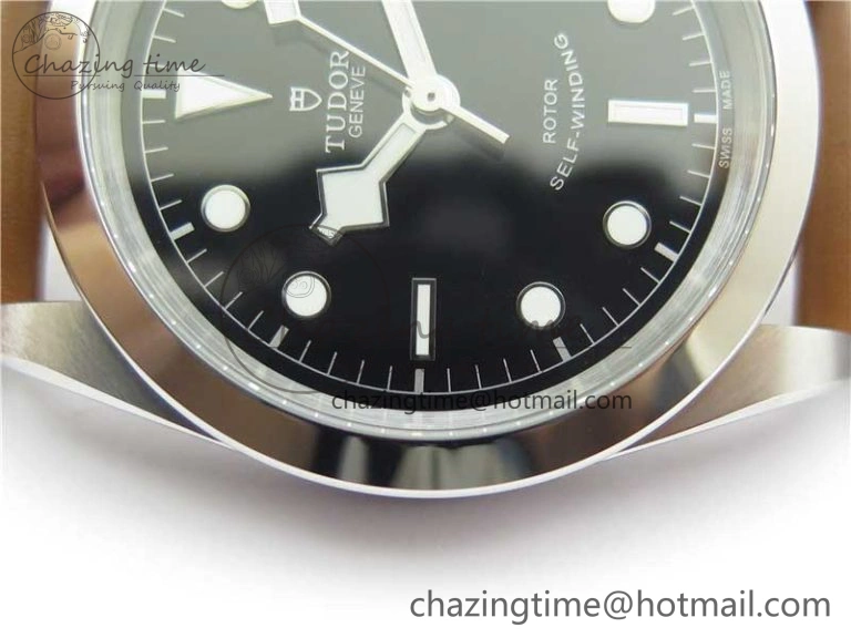 Black Bay 41 SS LF 1:1 Best Edition Black Dial on Brown Leather Strap A SunProtective 9748