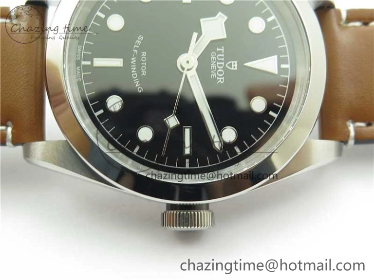 Black Bay 41 SS LF 1:1 Best Edition Black Dial on Brown Leather Strap A SunProtective 9748