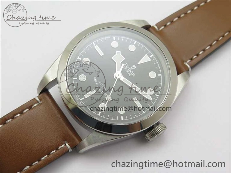 Black Bay 41 SS LF 1:1 Best Edition Black Dial on Brown Leather Strap A SunProtective 9748