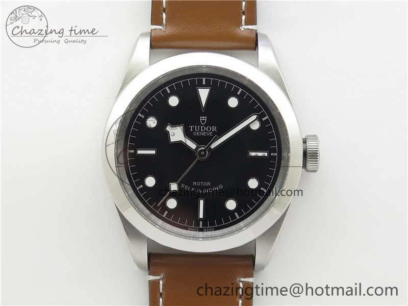 Black Bay 41 SS LF 1:1 Best Edition Black Dial on Brown Leather Strap A SunProtective 9748