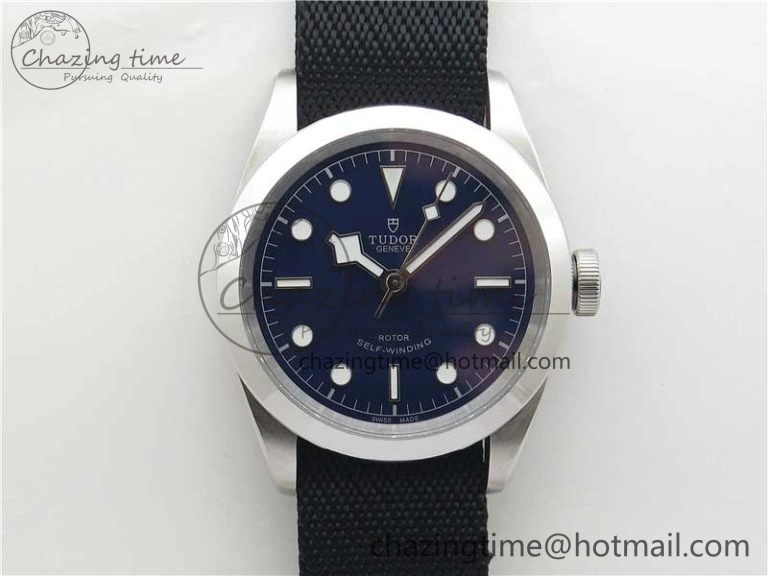 NewStyle Black Bay 41 SS LF 1:1 Best Edition Blue Dial on Black Nylon Strap A 9753