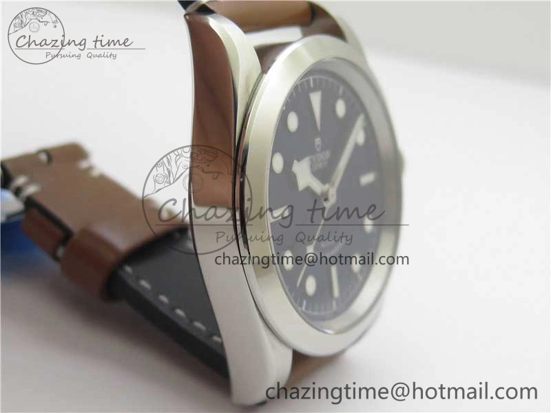 Black Bay 41 SS LF 1:1 Best Edition Blue Dial on Brown Leather Strap A Original 9747