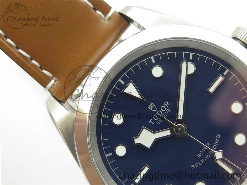 Black Bay 41 SS LF 1:1 Best Edition Blue Dial on Brown Leather Strap A Original 9747