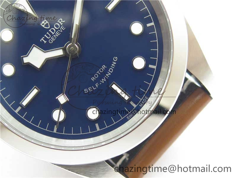 Black Bay 41 SS LF 1:1 Best Edition Blue Dial on Brown Leather Strap A Original 9747