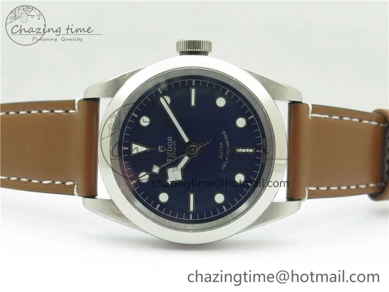 Black Bay 41 SS LF 1:1 Best Edition Blue Dial on Brown Leather Strap A Original 9747