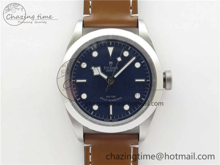 Black Bay 41 SS LF 1:1 Best Edition Blue Dial on Brown Leather Strap A Original 9747