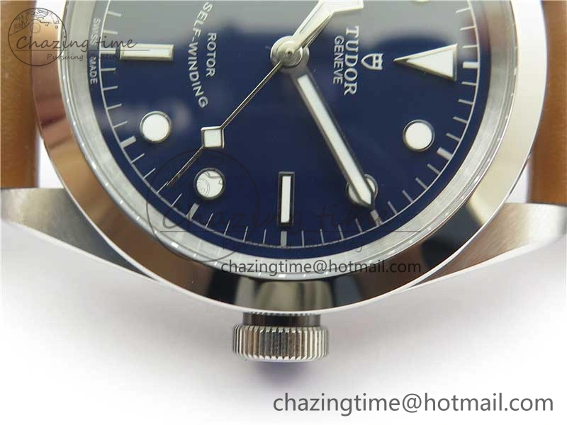 Black Bay 41 SS LF 1:1 Best Edition Blue Dial on Brown Leather Strap A Original 9747