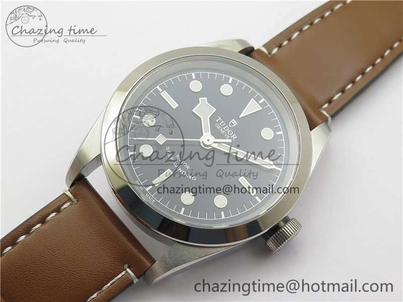 Black Bay 41 SS LF 1:1 Best Edition Blue Dial on Brown Leather Strap A Original 9747