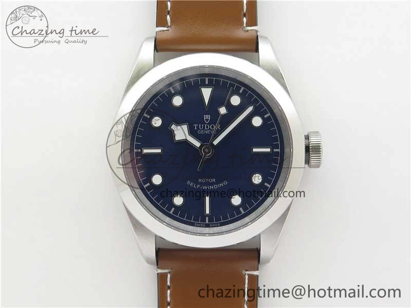 Black Bay 41 SS LF 1:1 Best Edition Blue Dial on Brown Leather Strap A Original 9747