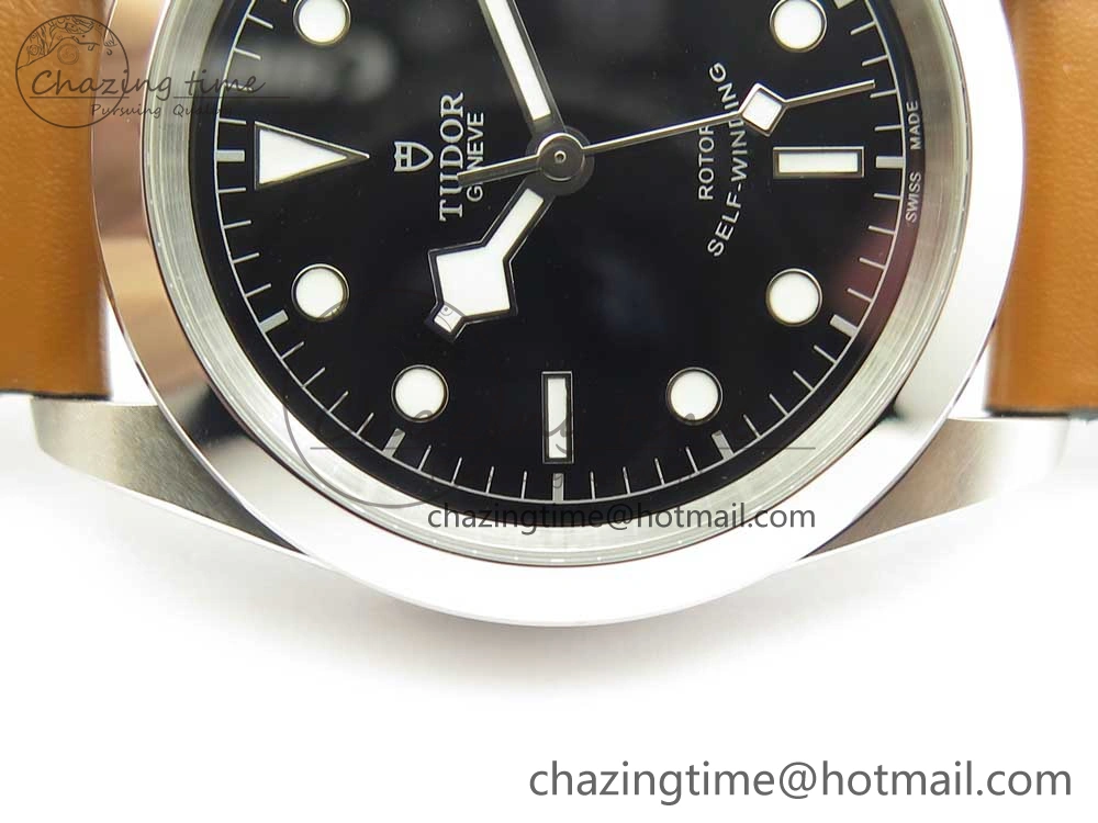 Black Bay 41mm LF 1:1 Best Edition Black Dial on Brown Leather Strap A Minimalist 9765