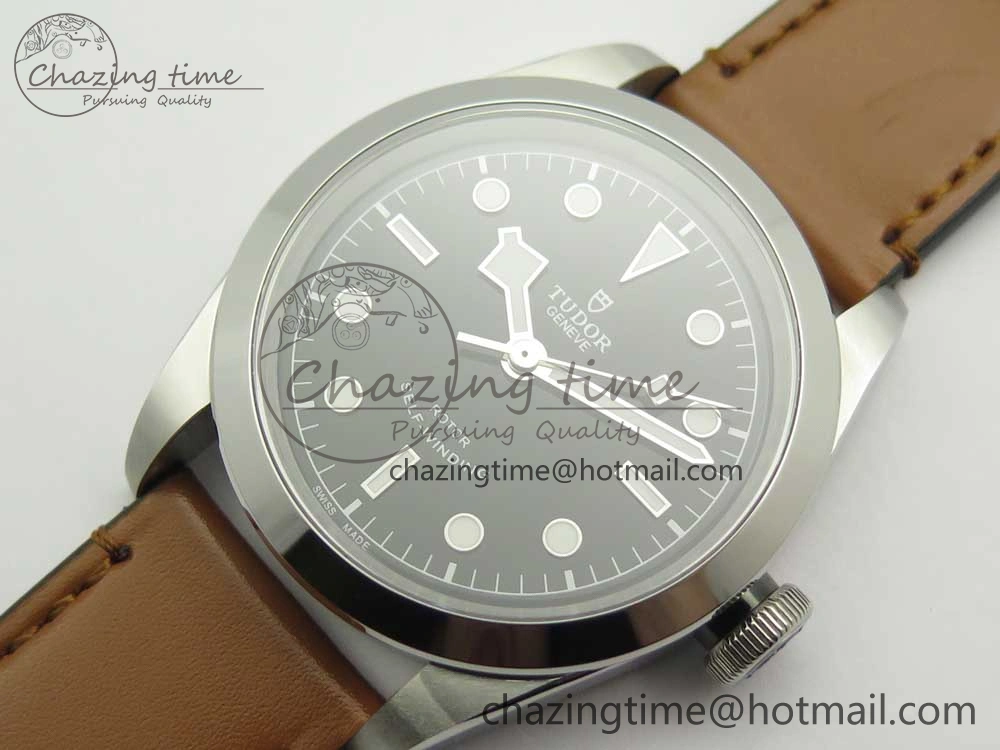 Black Bay 41mm LF 1:1 Best Edition Black Dial on Brown Leather Strap A Minimalist 9765