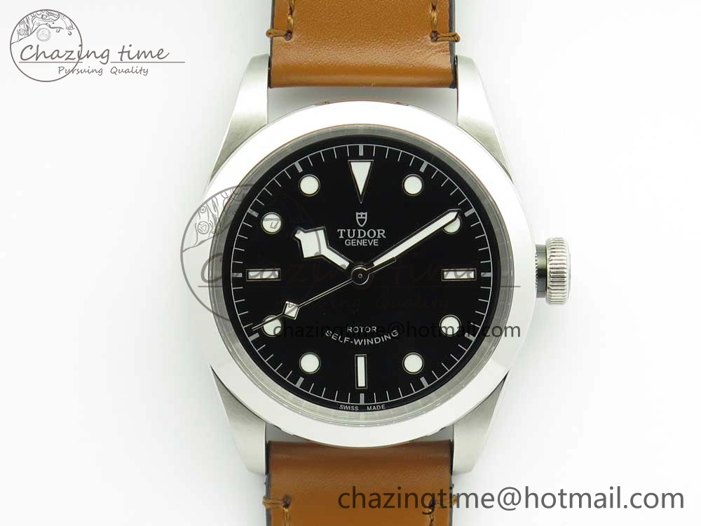 Black Bay 41mm LF 1:1 Best Edition Black Dial on Brown Leather Strap A Minimalist 9765
