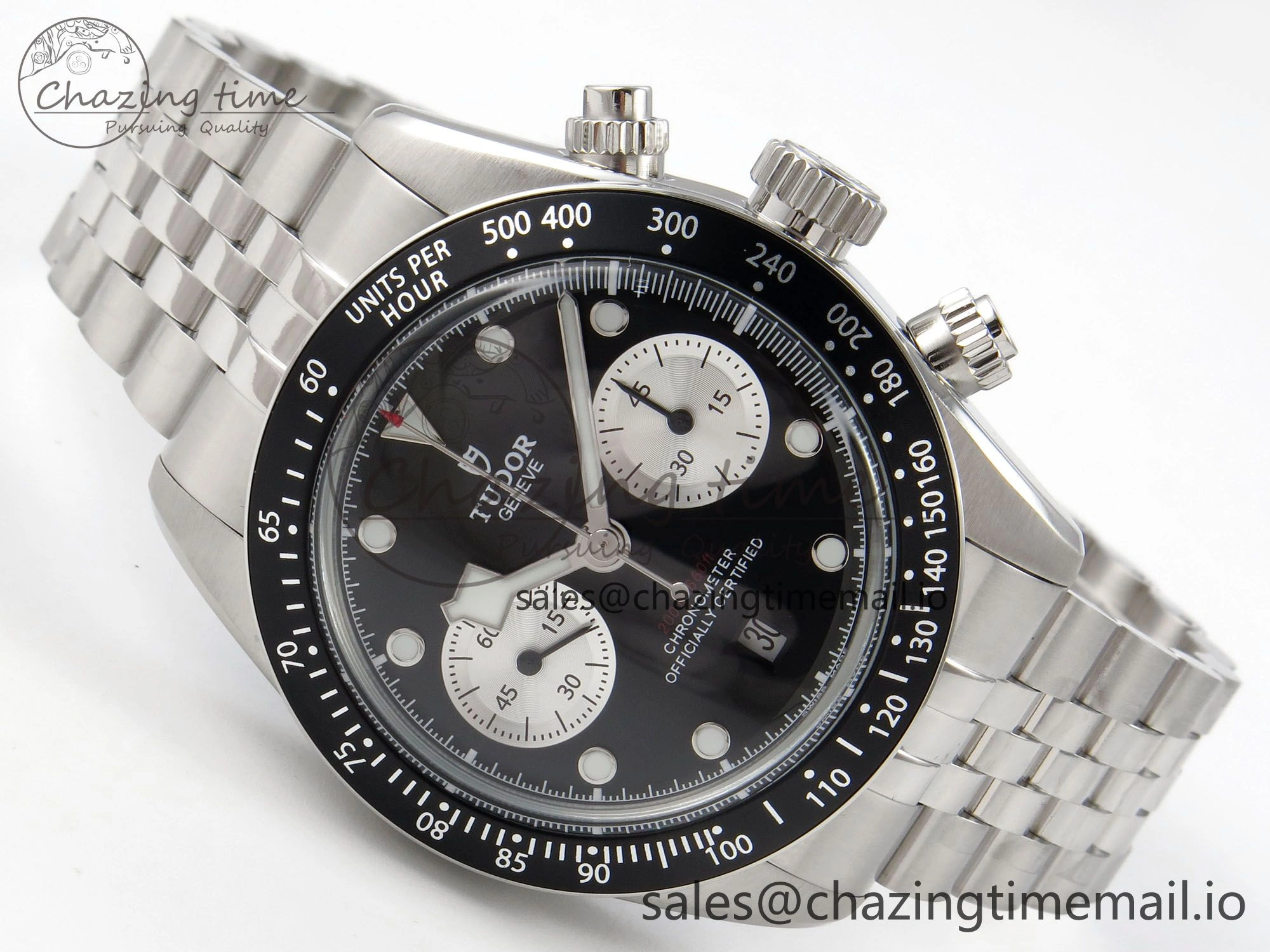 ModernLook Black Bay Chrono SS BLSF 1:1 Best Edition Black Dial on SS Bracelet A 9723