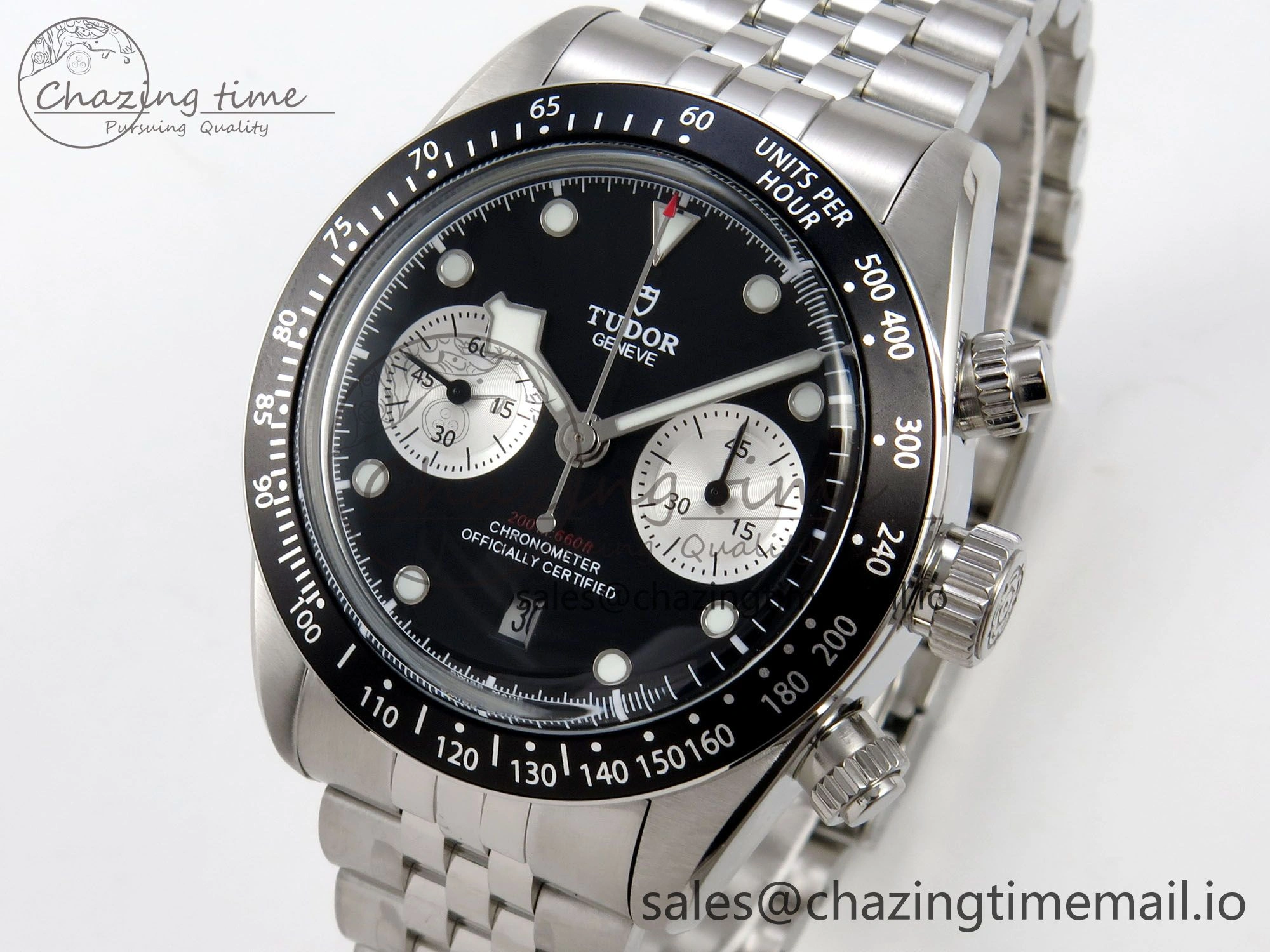 ModernLook Black Bay Chrono SS BLSF 1:1 Best Edition Black Dial on SS Bracelet A 9723