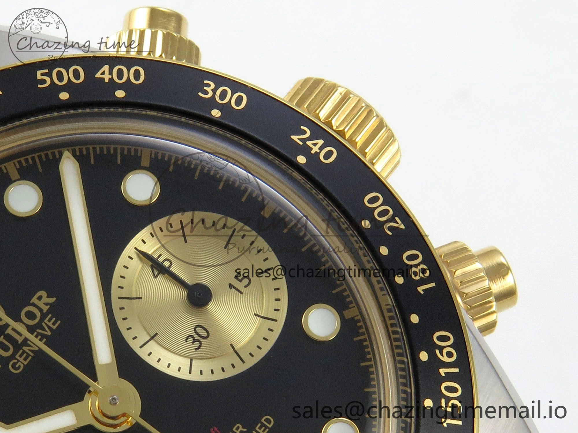 Colorful Black Bay Chrono SS BLSF 1:1 Best Edition Black Dial on YG SS Bracelet A 9727