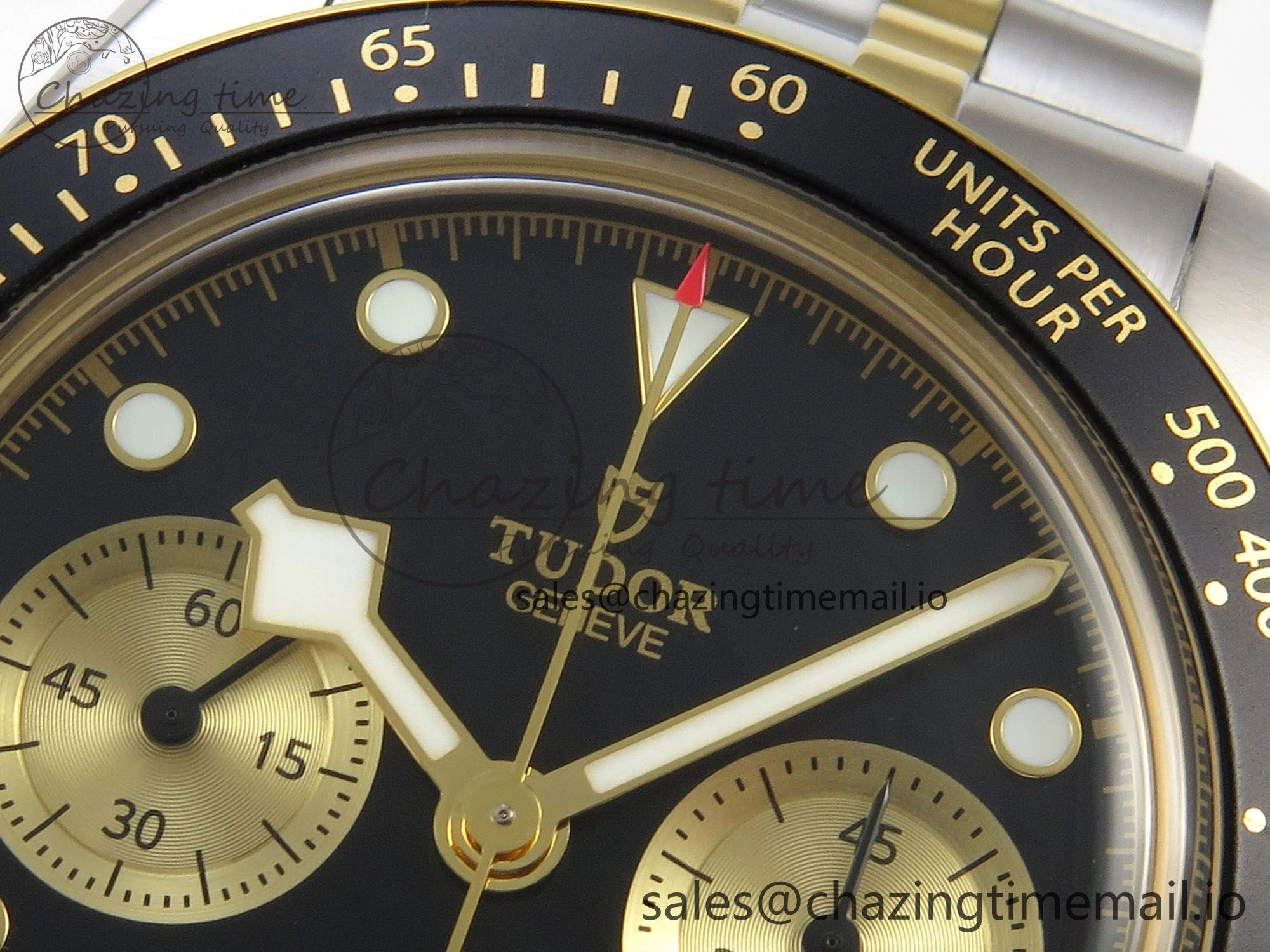 Colorful Black Bay Chrono SS BLSF 1:1 Best Edition Black Dial on YG SS Bracelet A 9727