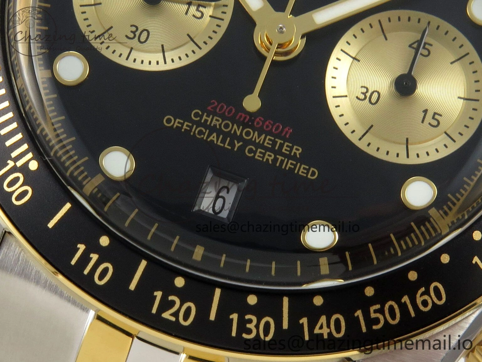Colorful Black Bay Chrono SS BLSF 1:1 Best Edition Black Dial on YG SS Bracelet A 9727