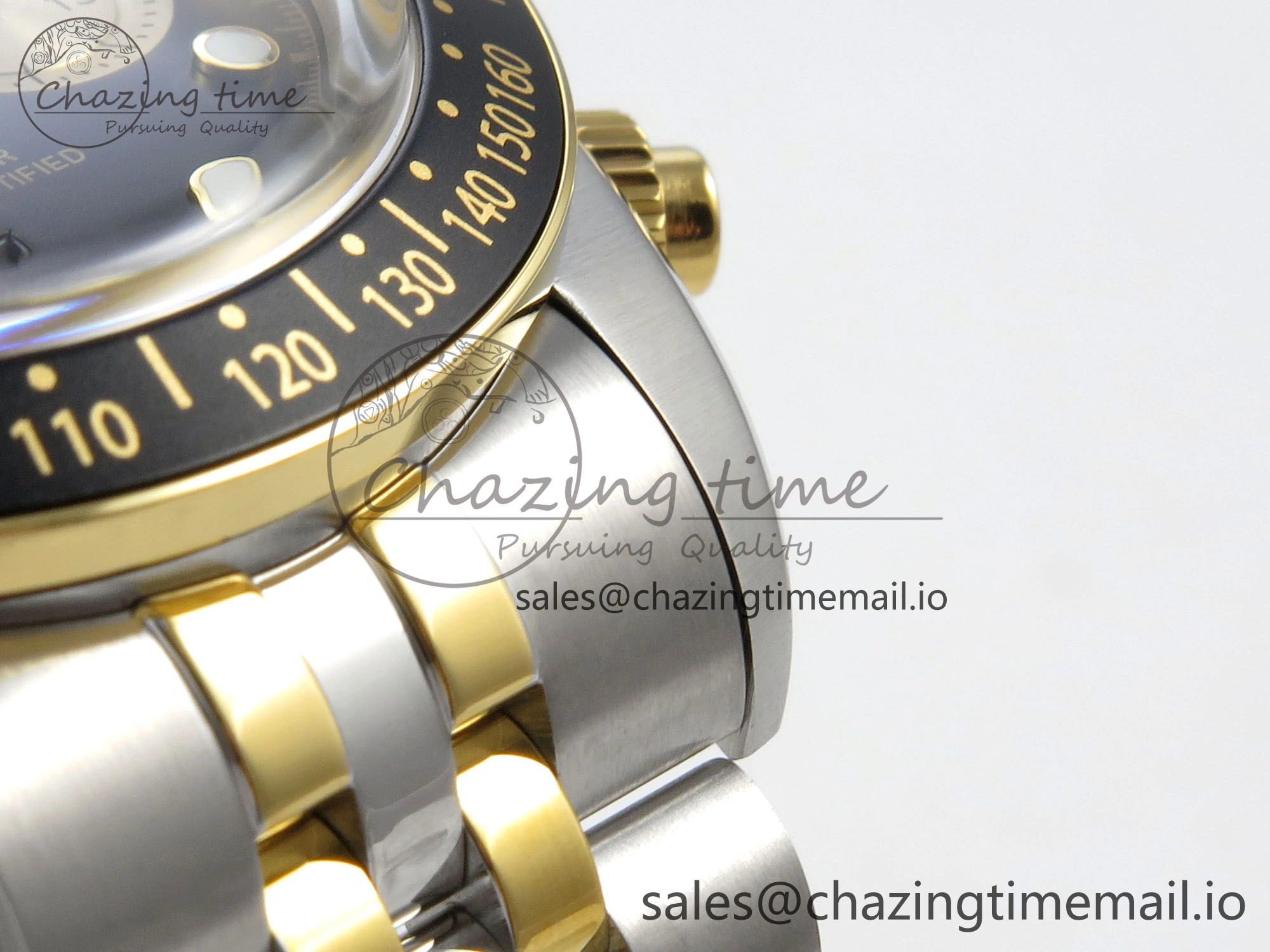 Colorful Black Bay Chrono SS BLSF 1:1 Best Edition Black Dial on YG SS Bracelet A 9727