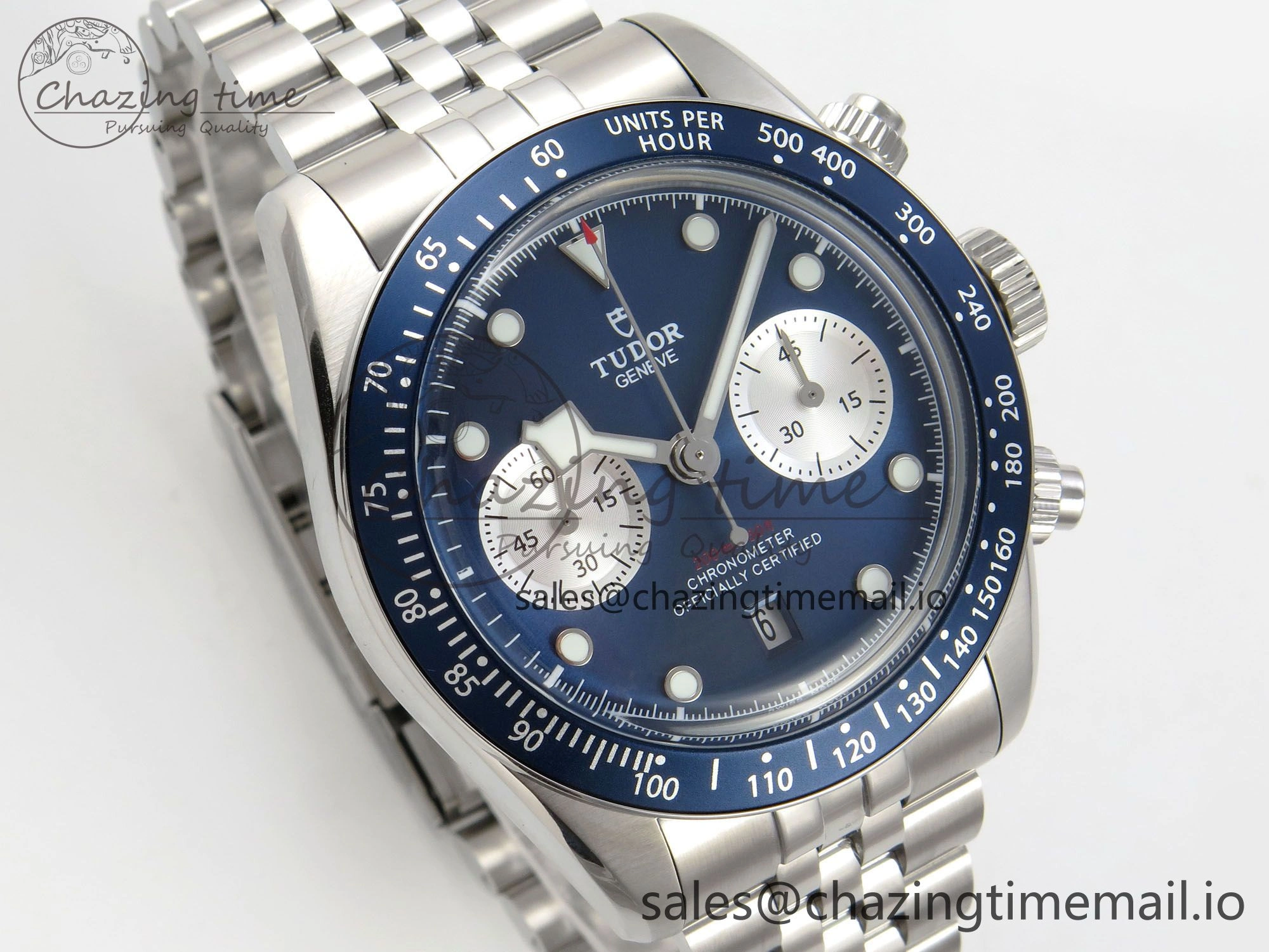 EasyCare Black Bay Chrono SS BLSF 1:1 Best Edition Blue Dial on SS Bracelet A 9720