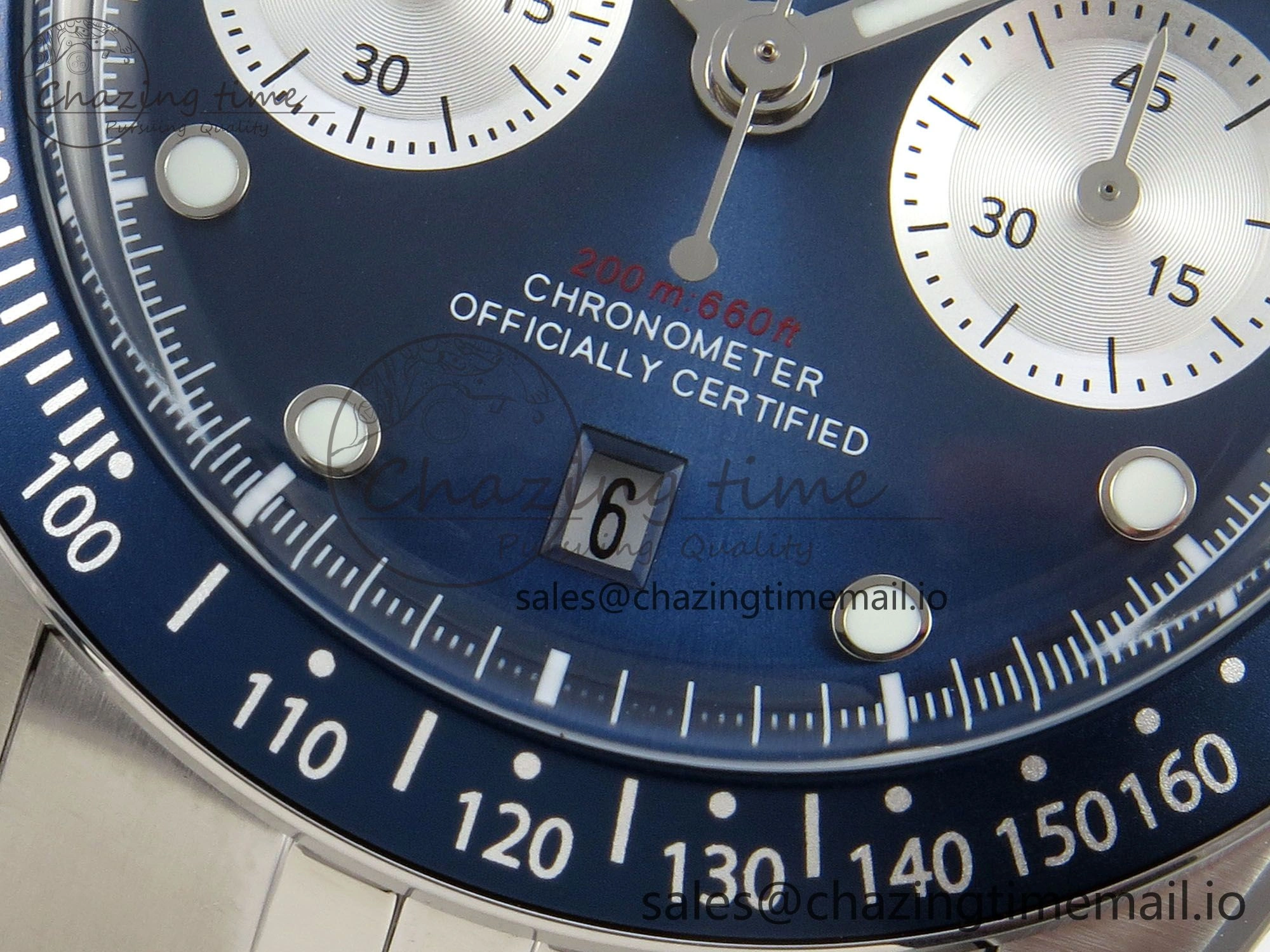 EasyCare Black Bay Chrono SS BLSF 1:1 Best Edition Blue Dial on SS Bracelet A 9720