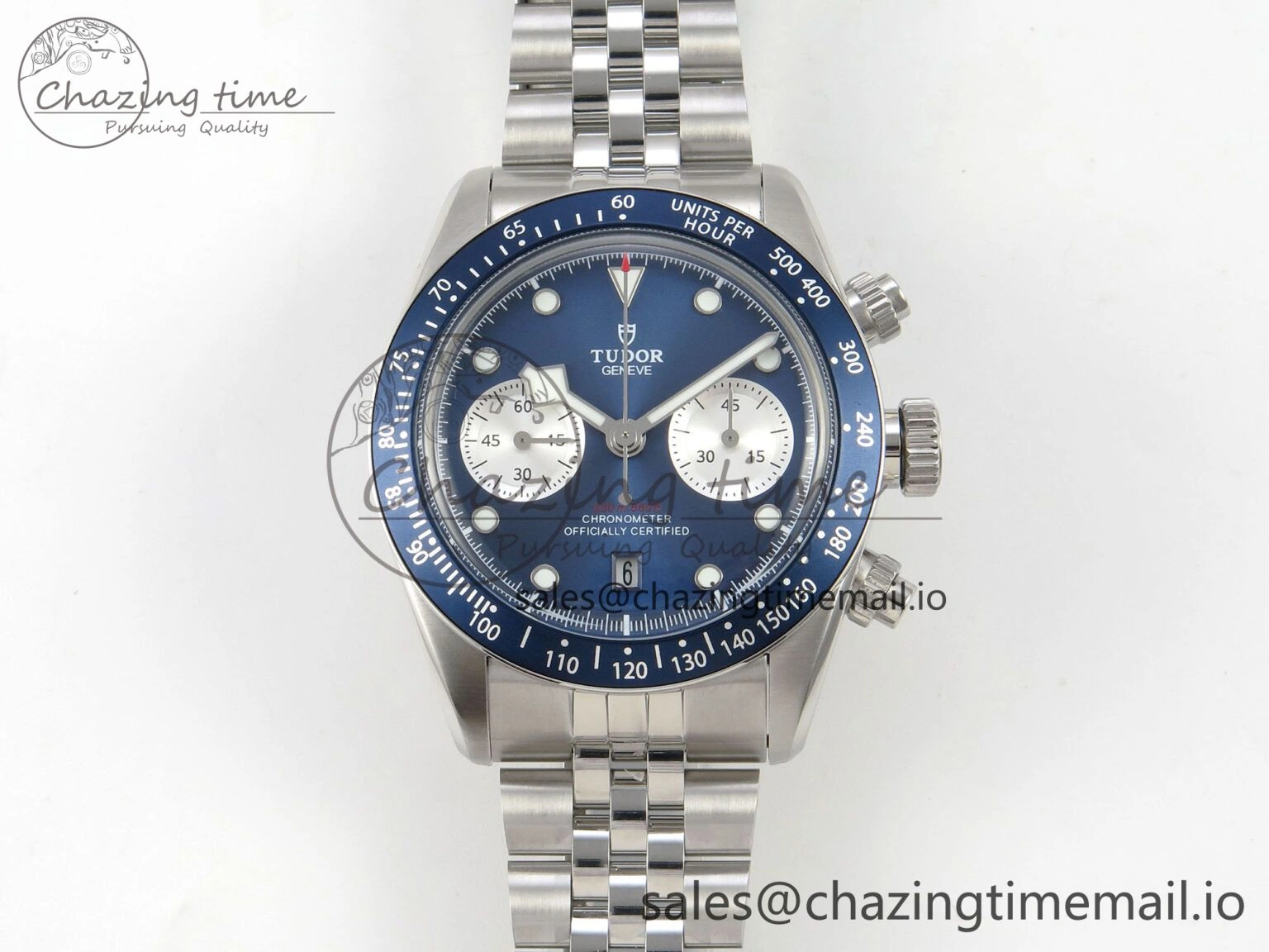 EasyCare Black Bay Chrono SS BLSF 1:1 Best Edition Blue Dial on SS Bracelet A 9720