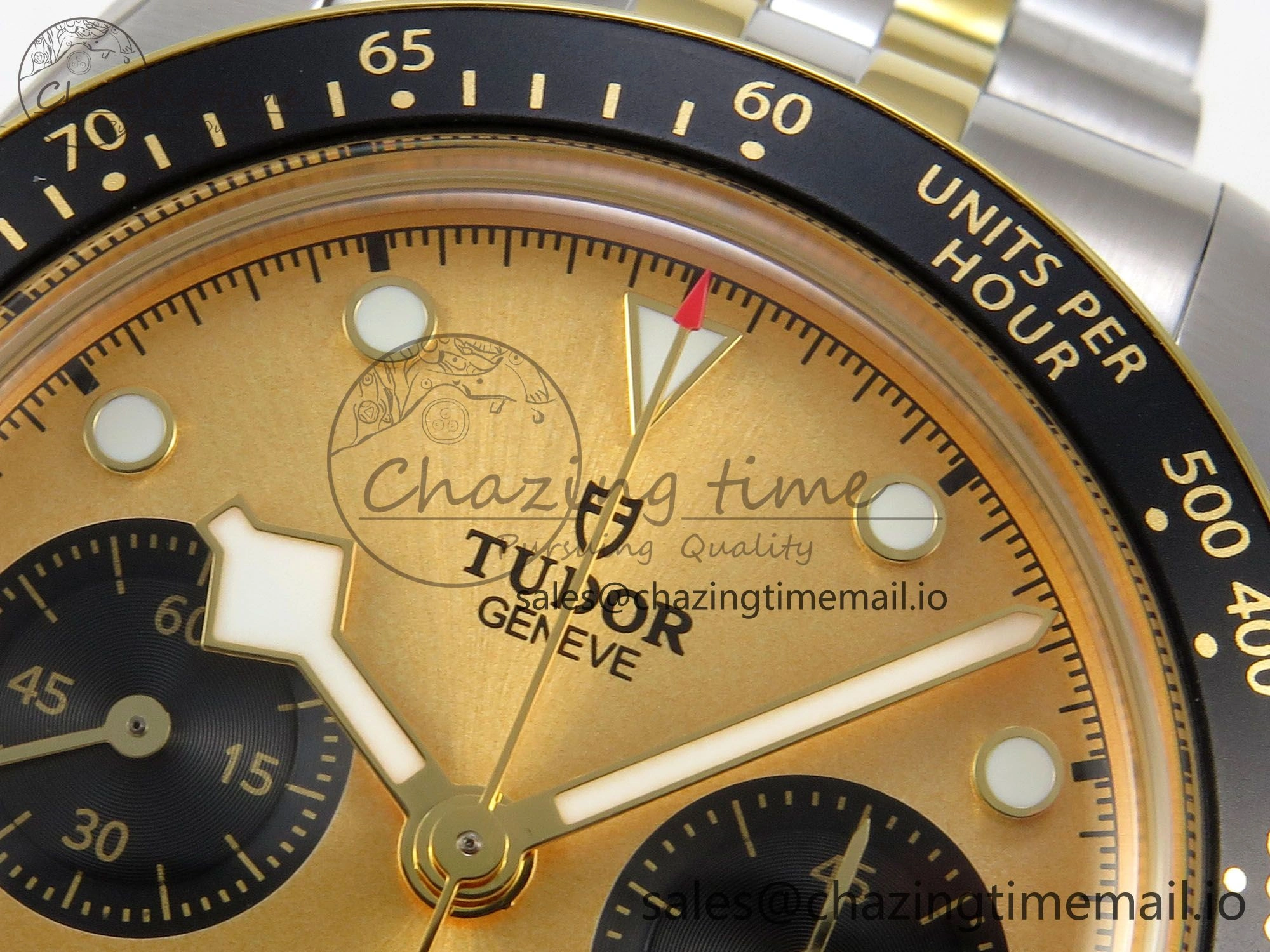 UrbanStyle Black Bay Chrono SS BLSF 1:1 Best Edition Gold Dial on YG SS Bracelet A 9721