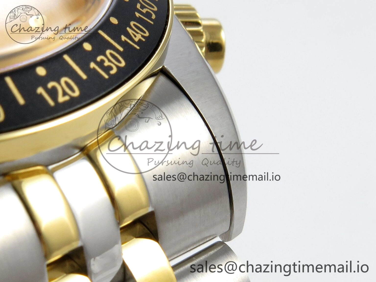 UrbanStyle Black Bay Chrono SS BLSF 1:1 Best Edition Gold Dial on YG SS Bracelet A 9721