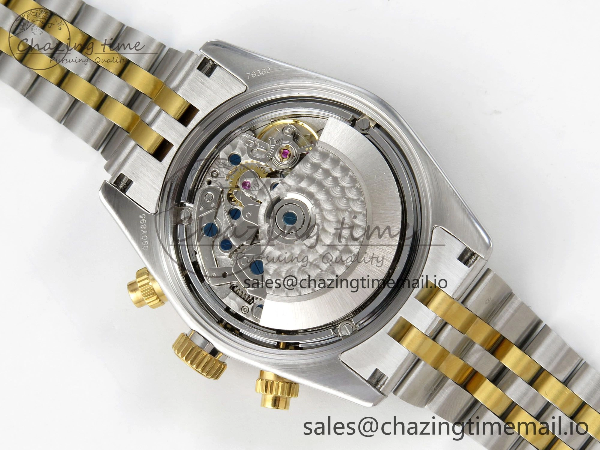 UrbanStyle Black Bay Chrono SS BLSF 1:1 Best Edition Gold Dial on YG SS Bracelet A 9721