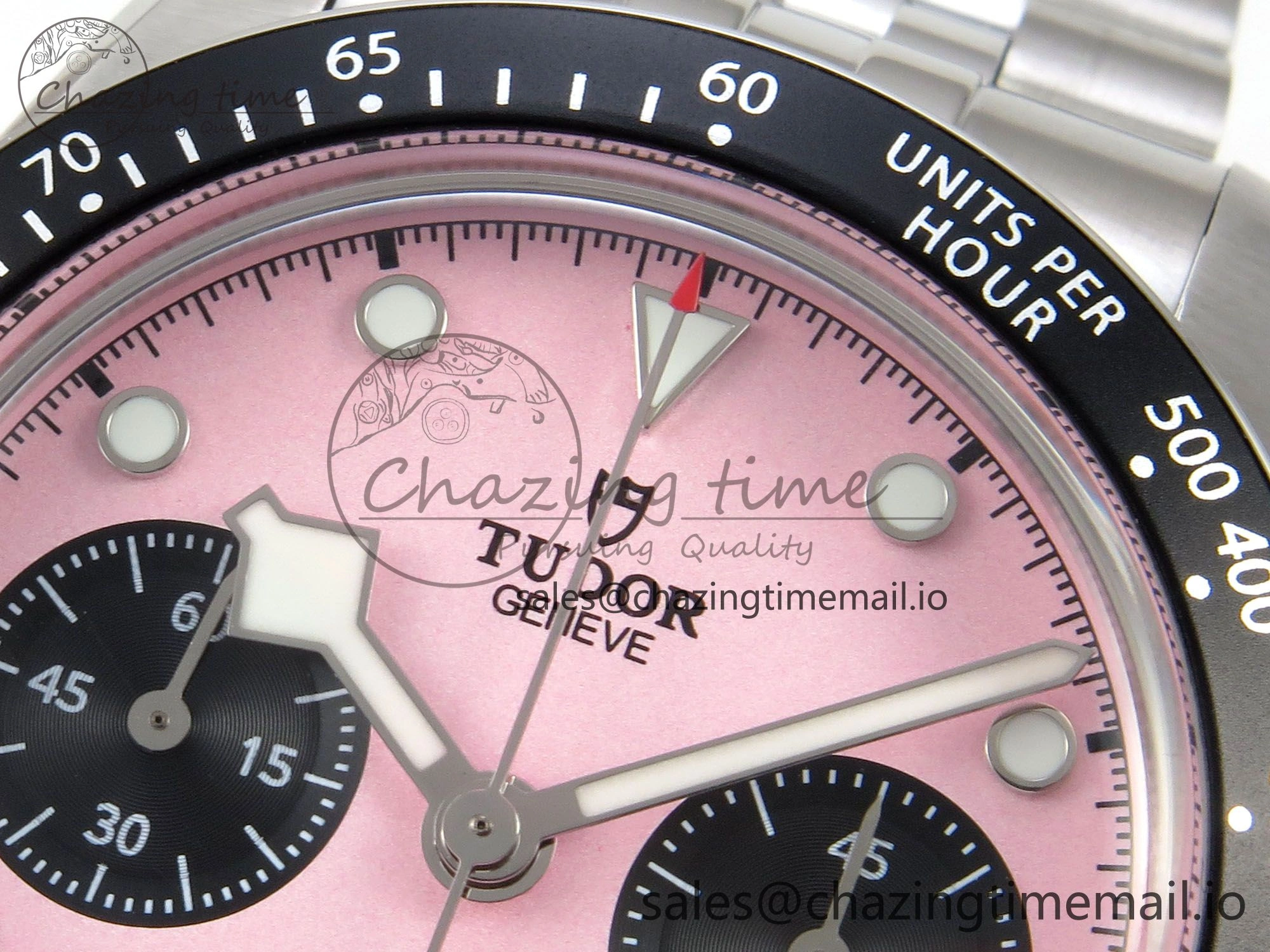 Black Bay Chrono SS BLSF 1:1 Best Edition Pink Dial on SS Bracelet A Stretchable 9724
